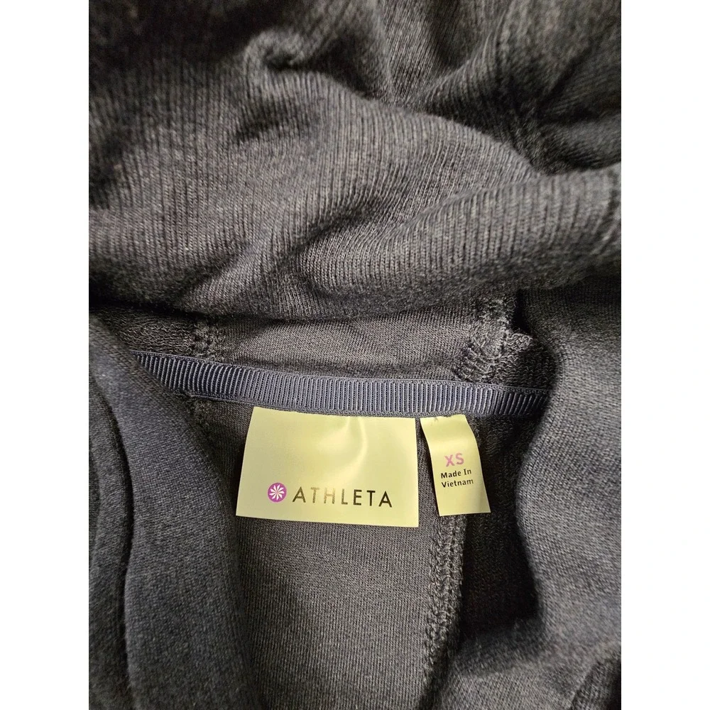 Athleta Navy Blue Sleeveless Full Zip Hoodie‎ Modal Blend Vest XS